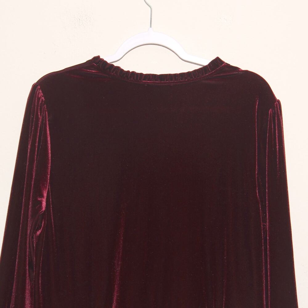 1. State Stretch Velvet Tiered V-neck Dress Size XL Long Sleeve - Picture 6 of 9